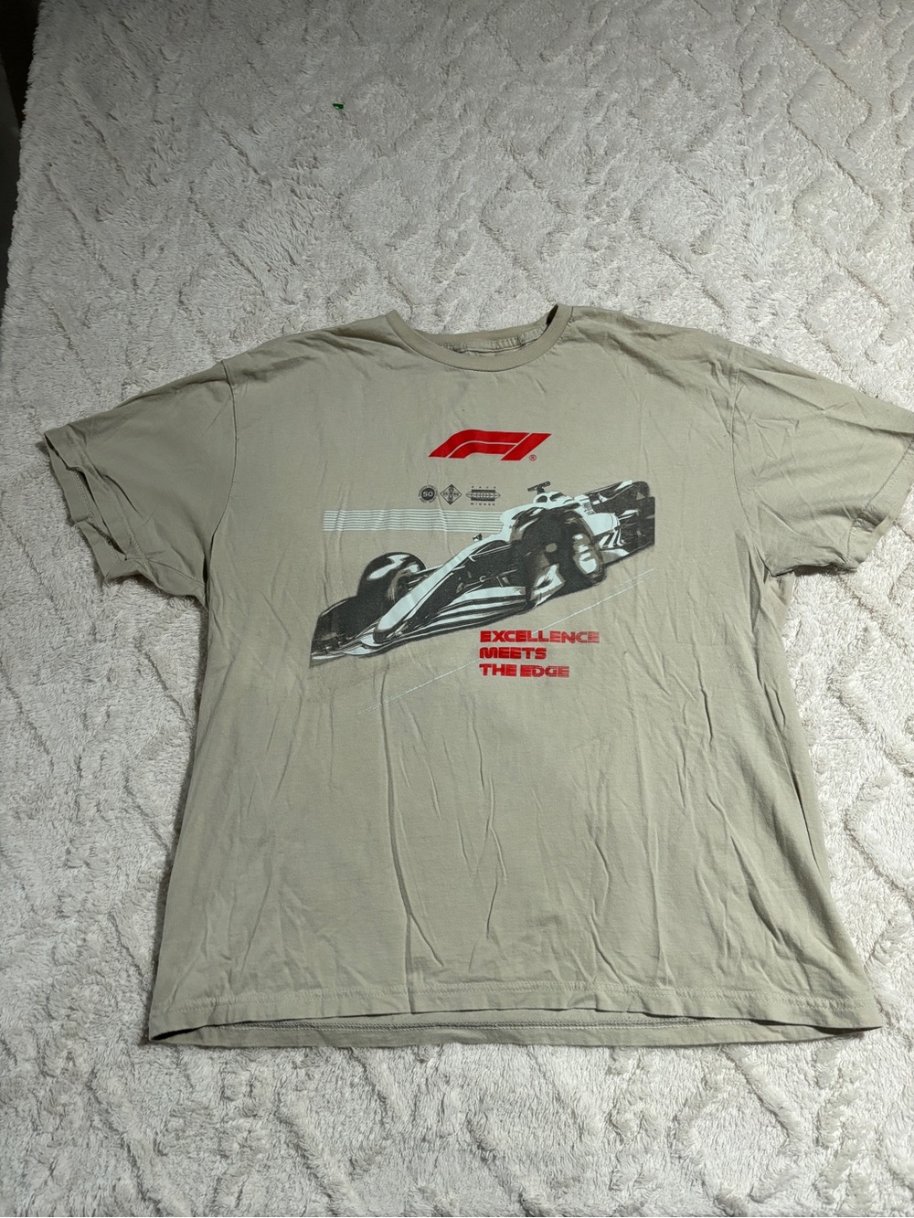 F1 graphic tee tan beige tee X-Large